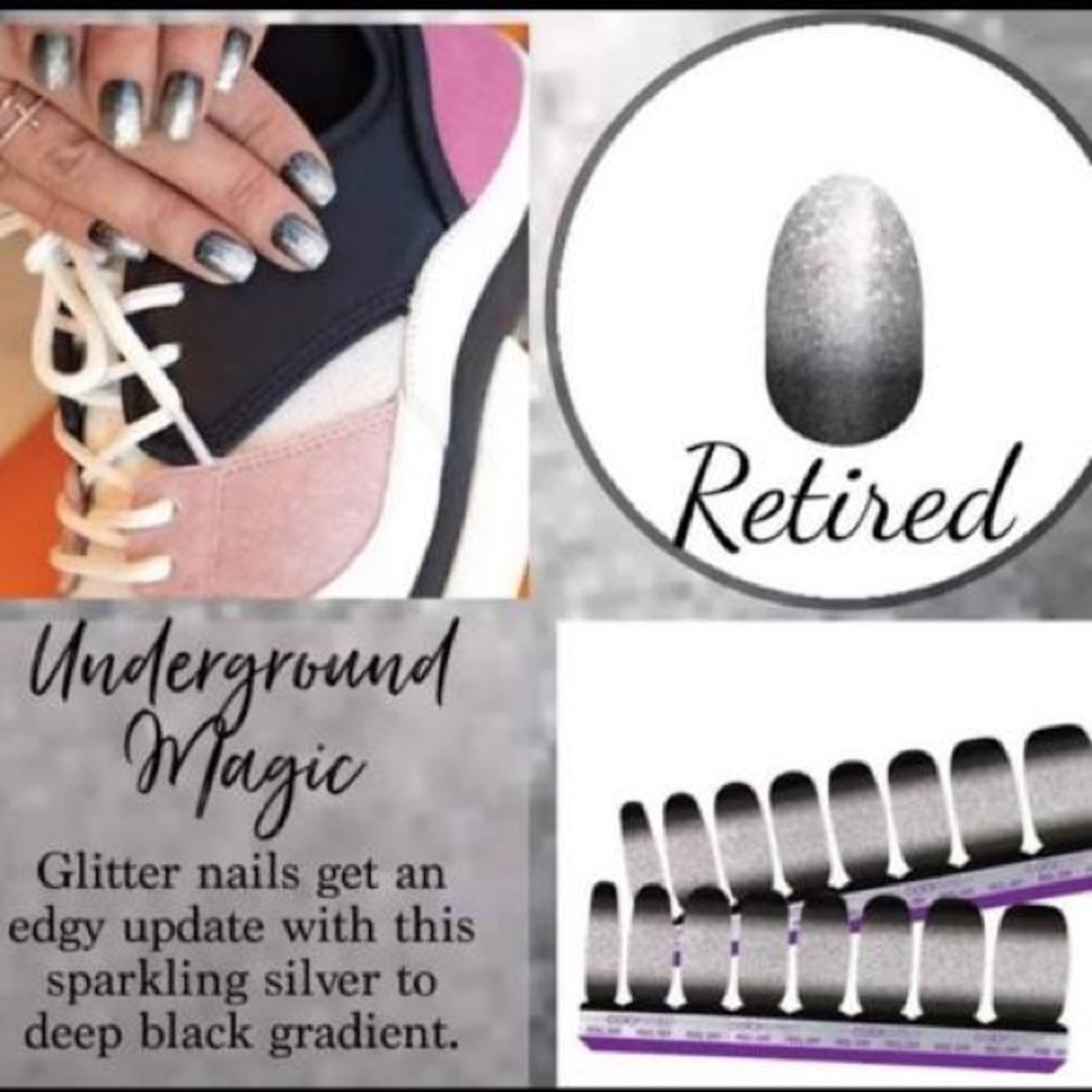 Color street UNDERGROUND MAGIC, nail strips. 100% nail polish strips. Retired